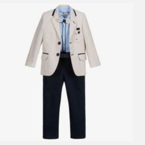Beau KiD Beige & Blue 5 Piece suit.